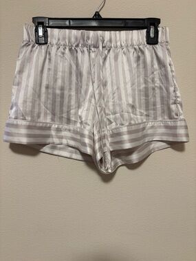 Victoria's Secret Pink Striped Satin Sleep Shorts